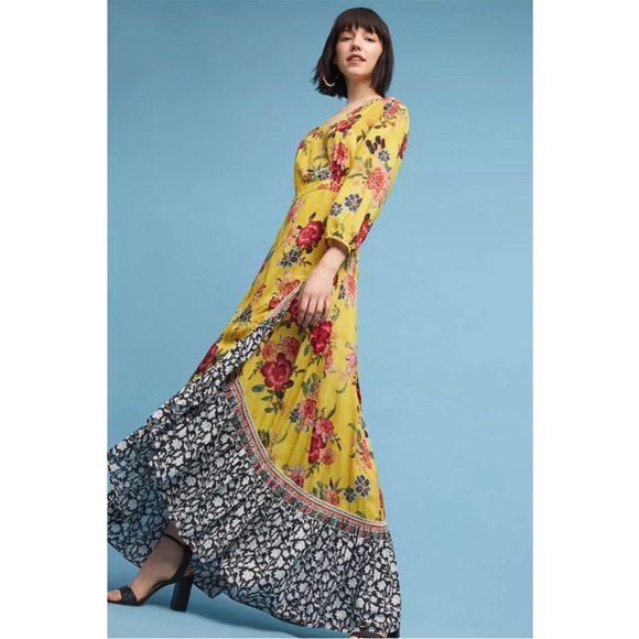 FARM Rio Dresses & Skirts - FARM RIO - EUC Sunlit Floral Wrap Maxi Dress